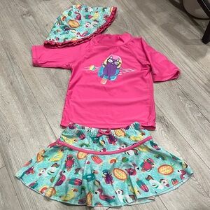 UV SKins Swim Set with Rash Guard, Skort, and Hat